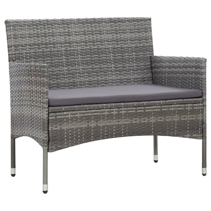 Vidaxl Set De Muebles De Jardín 4 Pzas Y Cojines Ratán Sintético Gris_1