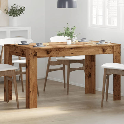 Mesa De Comedor Madera Ingeniería Envejecida 140x74,5x76 Cm_2