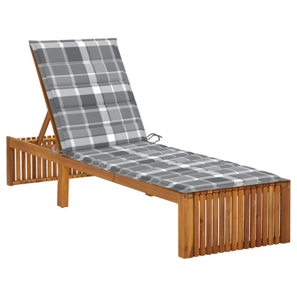 Tumbona Con Cojín Madera Maciza De Acacia_0