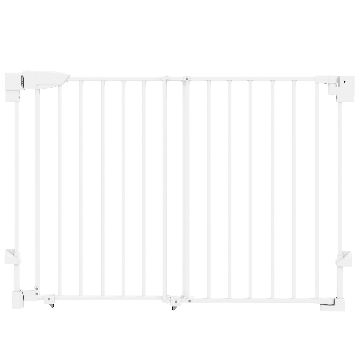 Pawhut Barrera De Seguridad Para Perros, Ancho 74,5-111,5 Cm Con Pestillo Blanco_0