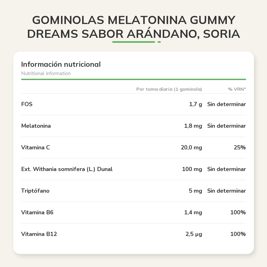 Información nutricional