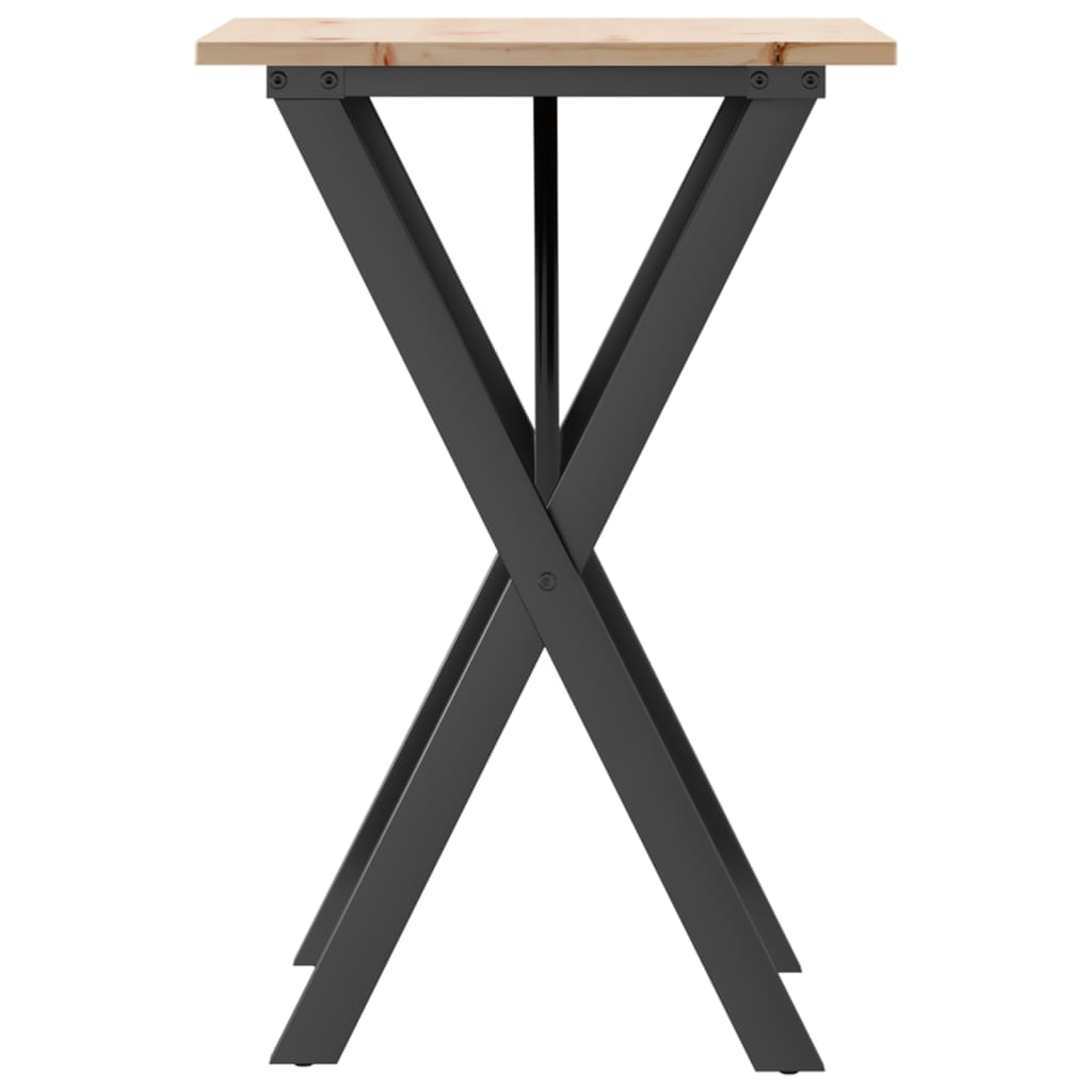 Mesa De Comedor Marco X Madera Maciza Pino Y Acero 50x50x75 Cm_3