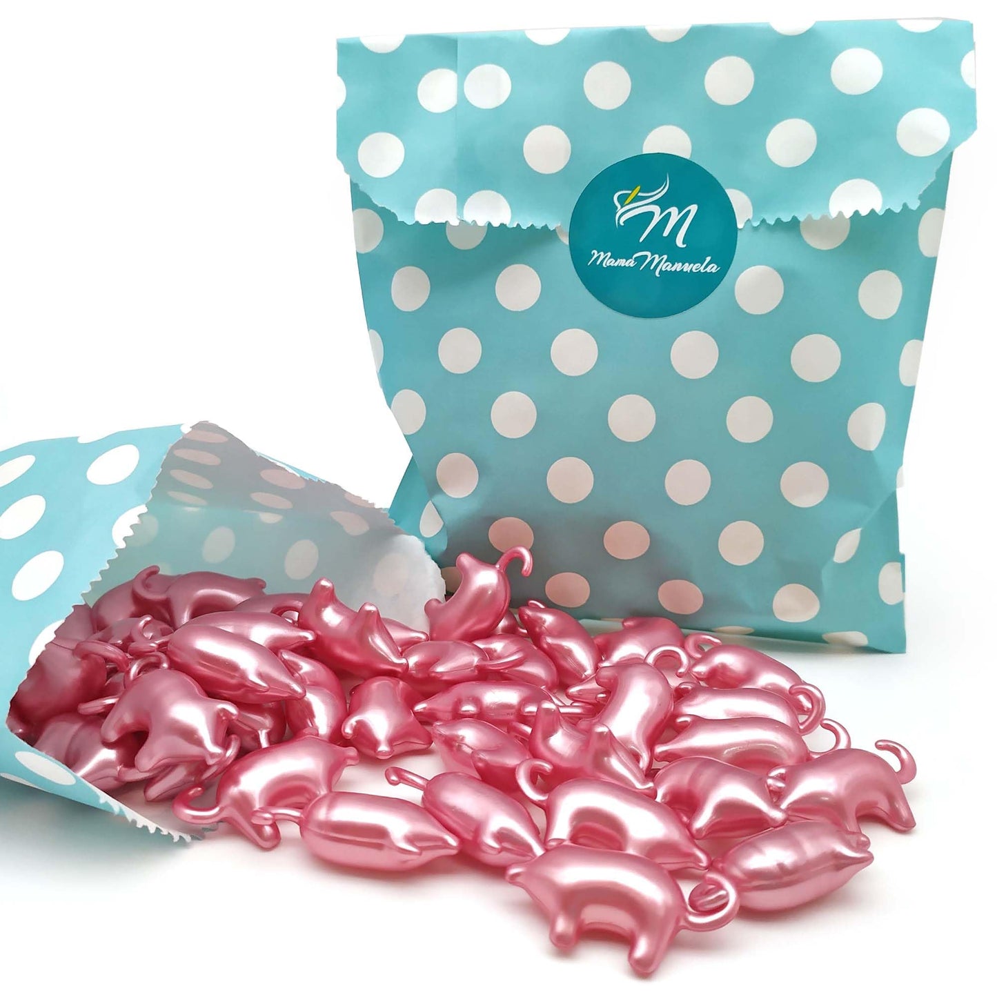 Caja 40 Perlas De Baño Con Aroma A Rosas - Con Aceite De Soja - Hidratante Y Aromática - Forma Cerdito_5