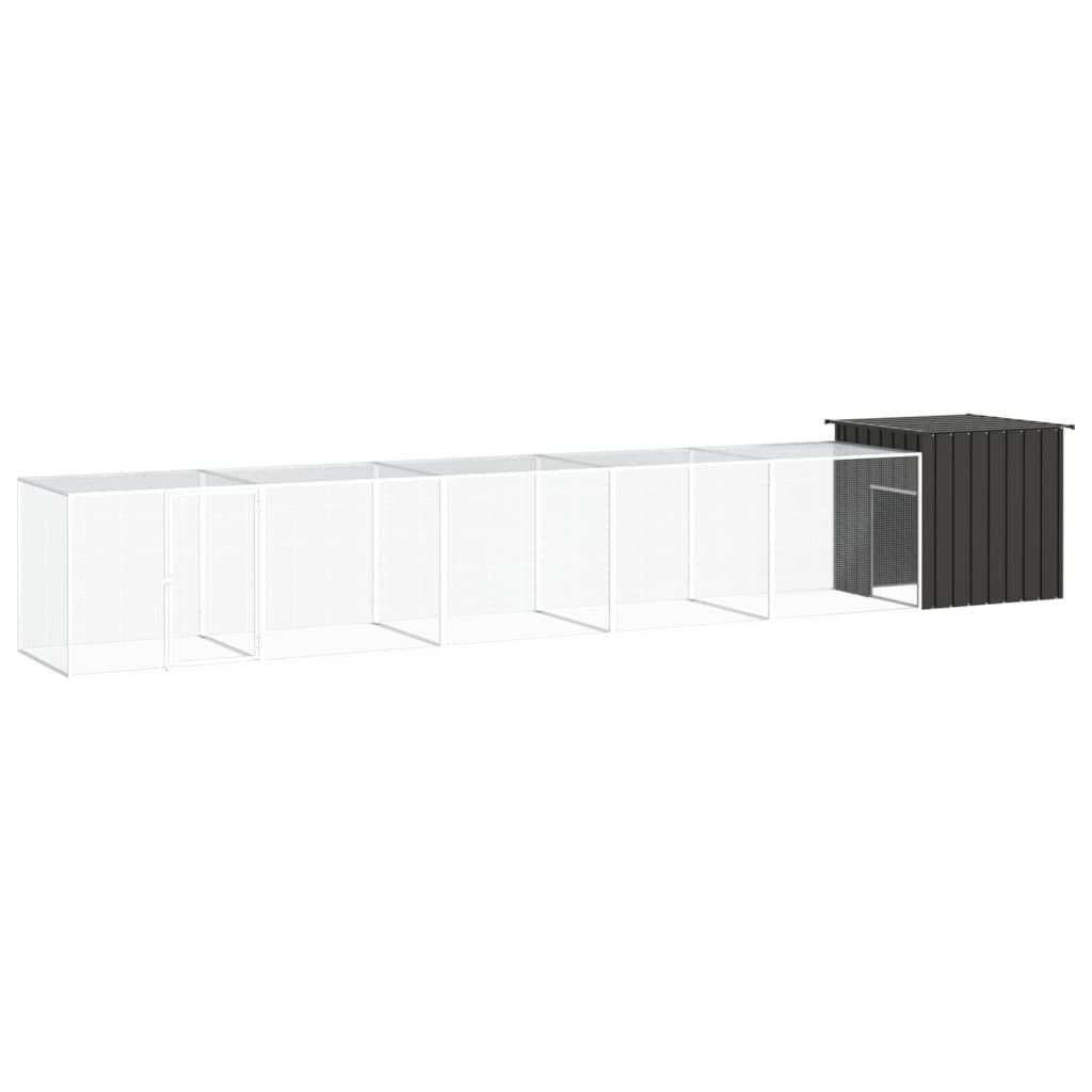 Vidaxl Jaula De Gallinas Acero Galvanizado Antracita 600x91x100 Cm_0