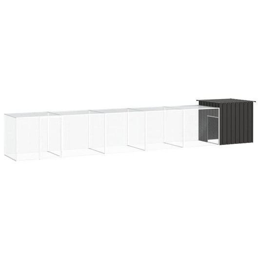 Vidaxl Jaula De Gallinas Acero Galvanizado Antracita 600x91x100 Cm_0