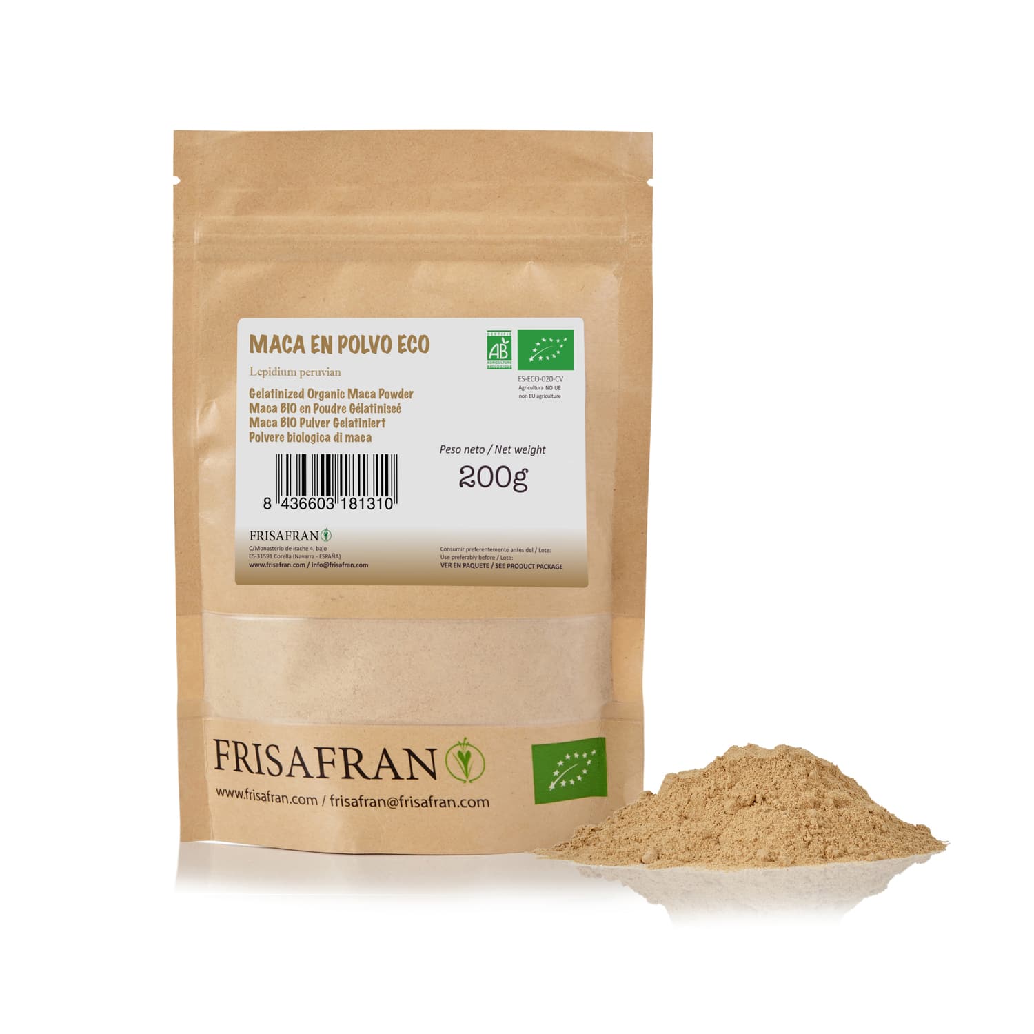 Maca Gelatinizada En Polvo Ecológica | Calidad | Frisafran 200 G_0