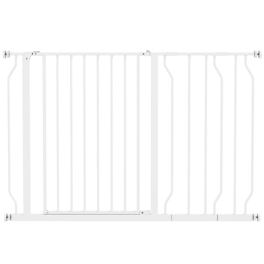 Pawhut Barrera De Seguridad De Perros Para Escaleras 75-115 Cm Con 2 Extensiones_0