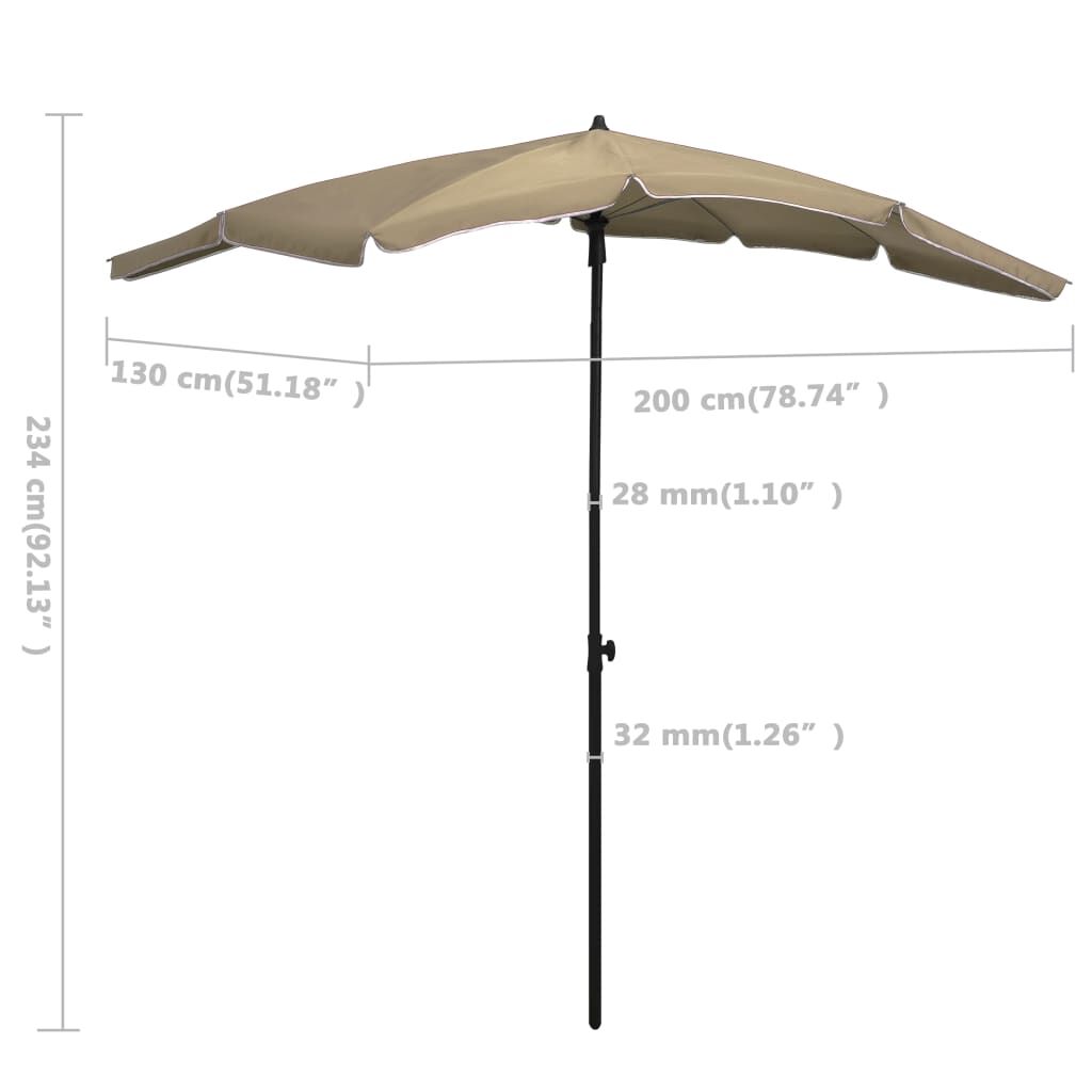 Vidaxl Sombrilla De Jardín Con Palo Gris Taupe 200x130 Cm_2