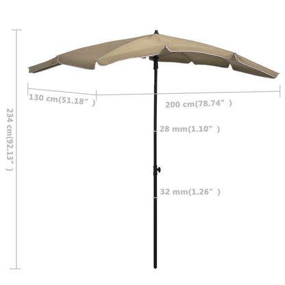 Vidaxl Sombrilla De Jardín Con Palo Gris Taupe 200x130 Cm_2