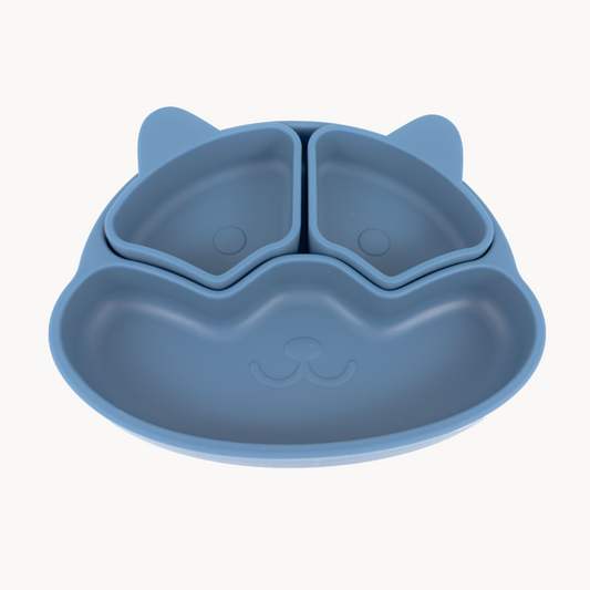 Plato Con Divisiones Extraíbles Y Forma De Perrito - Azul Marino.