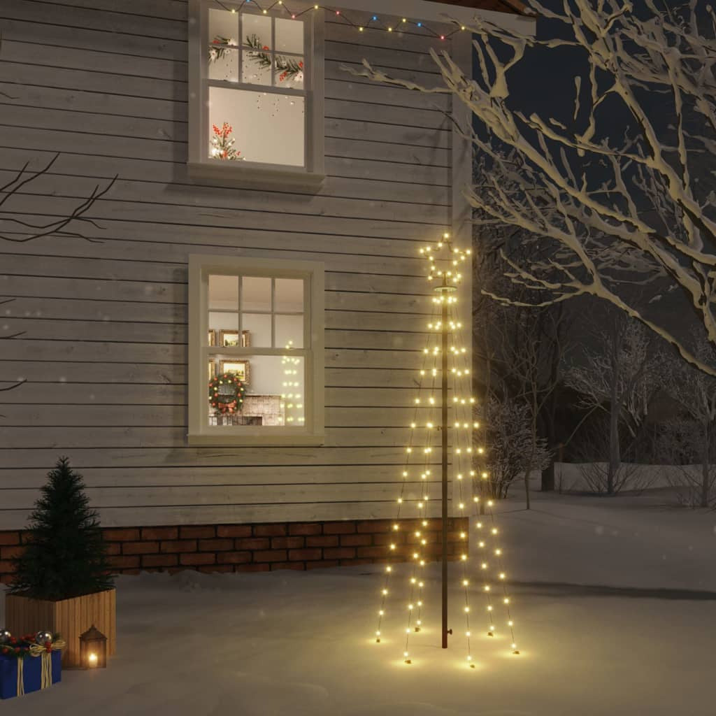 Vidaxl Árbol De Navidad Con Pincho 108 Led Blanco Cálido 180 Cm_1