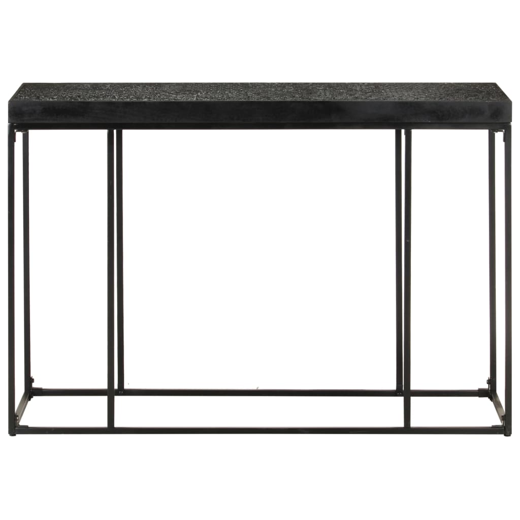 Mesa Consola Madera Maciza De Acacia Y Mango Negro 110x35x76 Cm_0