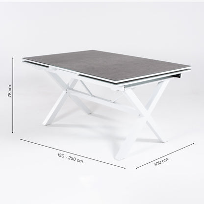 Conjunto De Mesas Y Sillas De Exterior, Reforzado, Aluminio, Color Blanco Y Negro_4