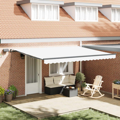 Toldo Retráctil Blanco 450 X 300 Cm Tela Y Aluminio_1