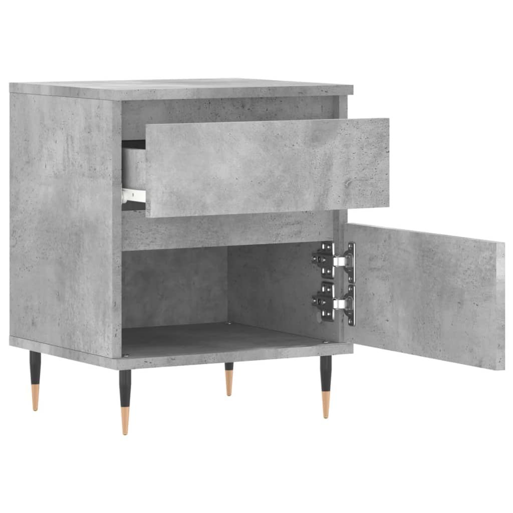Mesita De Noche Madera De Ingeniería Gris Hormigón 40x35x50 Cm_4