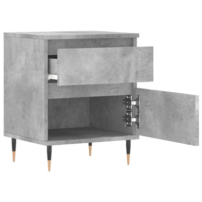 Mesita De Noche Madera De Ingeniería Gris Hormigón 40x35x50 Cm_4