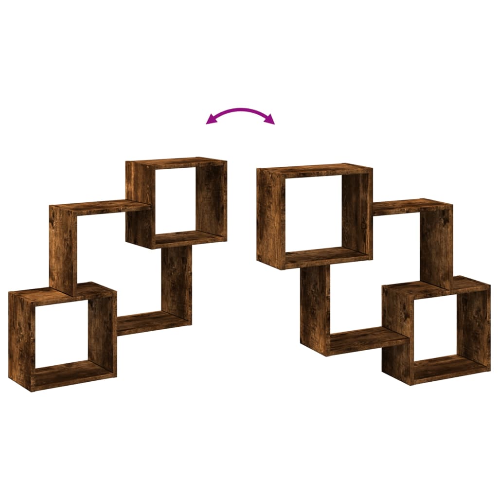 Armario De Pared Madera Ingeniería Roble Ahumado 78x18x71 Cm / Vetonek_1