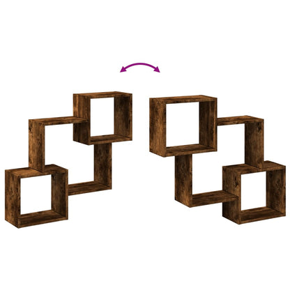 Armario De Pared Madera Ingeniería Roble Ahumado 78x18x71 Cm / Vetonek_1