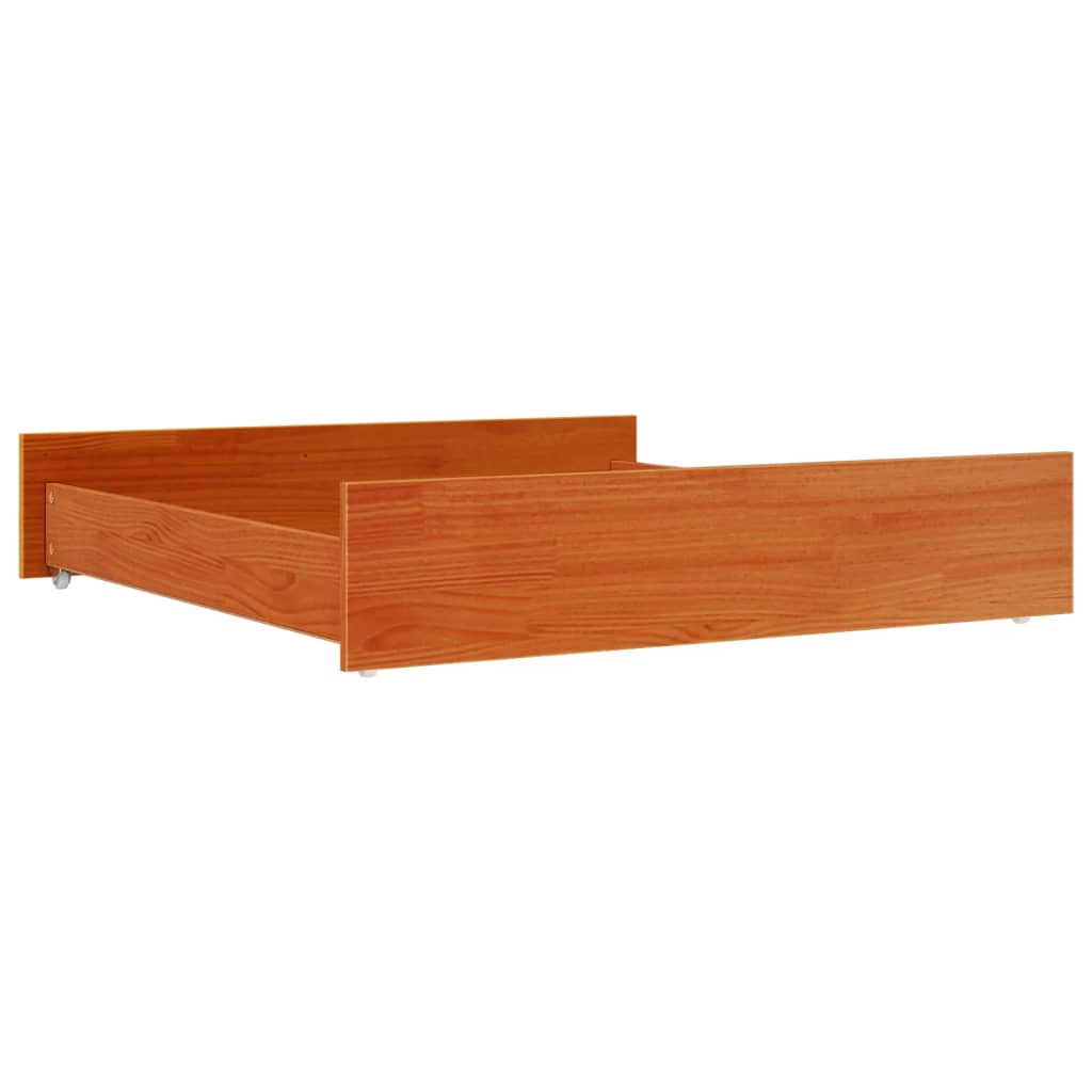 Cajones De Cama 2 Uds Madera Maciza De Pino Marrón Cera / Vetonek_1
