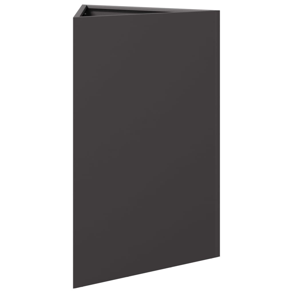 Jardineras Triangulares 2 Uds Acero Negro 50x43x75 Cm_5