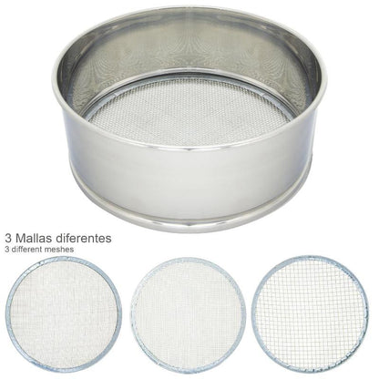 Harinero Tamizador Acero Inoxidable Ø 20 Cm. Con 3 Mallas Intercambiables_0