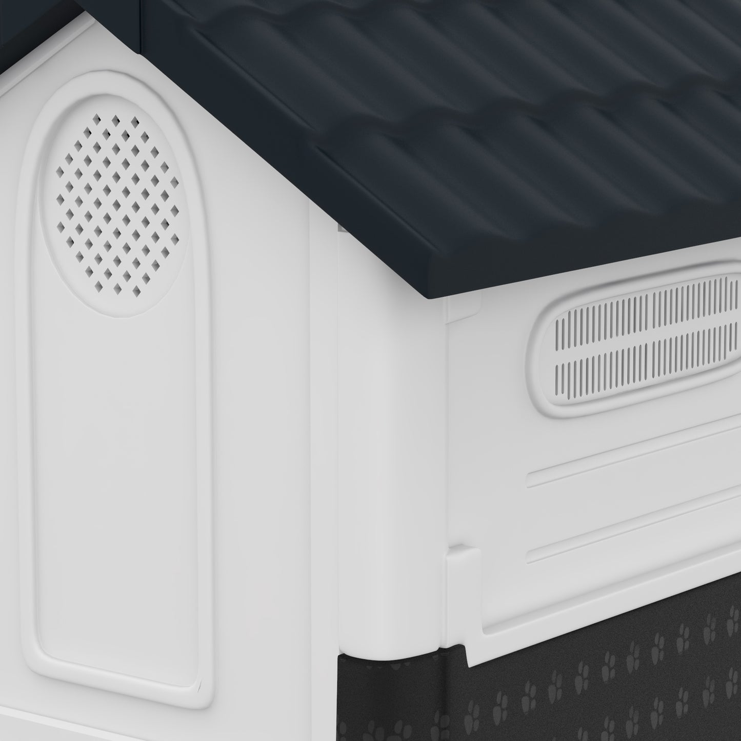 Pawhut Caseta Para Perros Mini Para Exterior Con 3 Ventanas 64,5x57x66 Cm Gris_3
