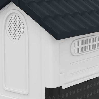 Pawhut Caseta Para Perros Mini Para Exterior Con 3 Ventanas 64,5x57x66 Cm Gris_3