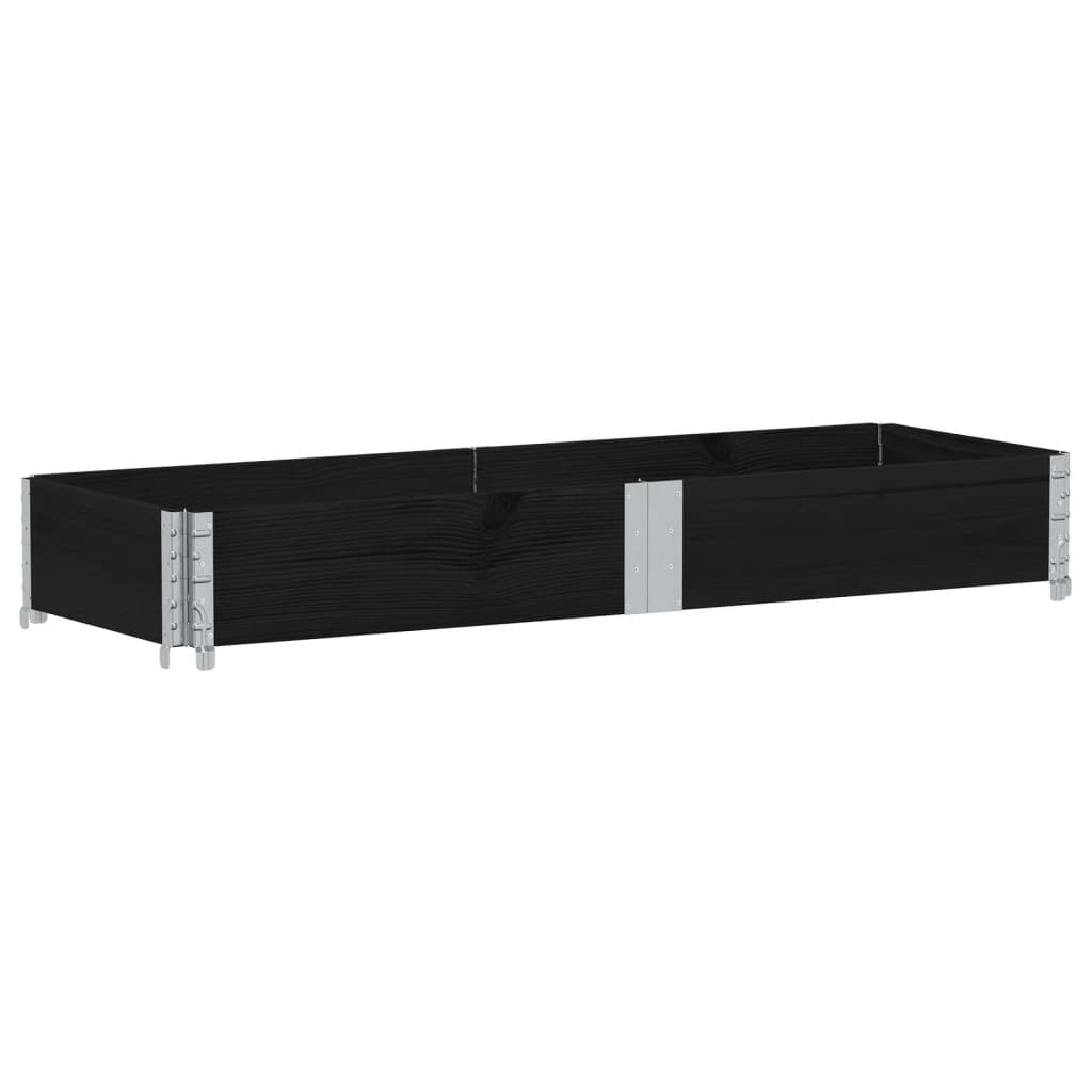 Jardinera De Madera Maciza De Pino Negro 150x50 Cm_0