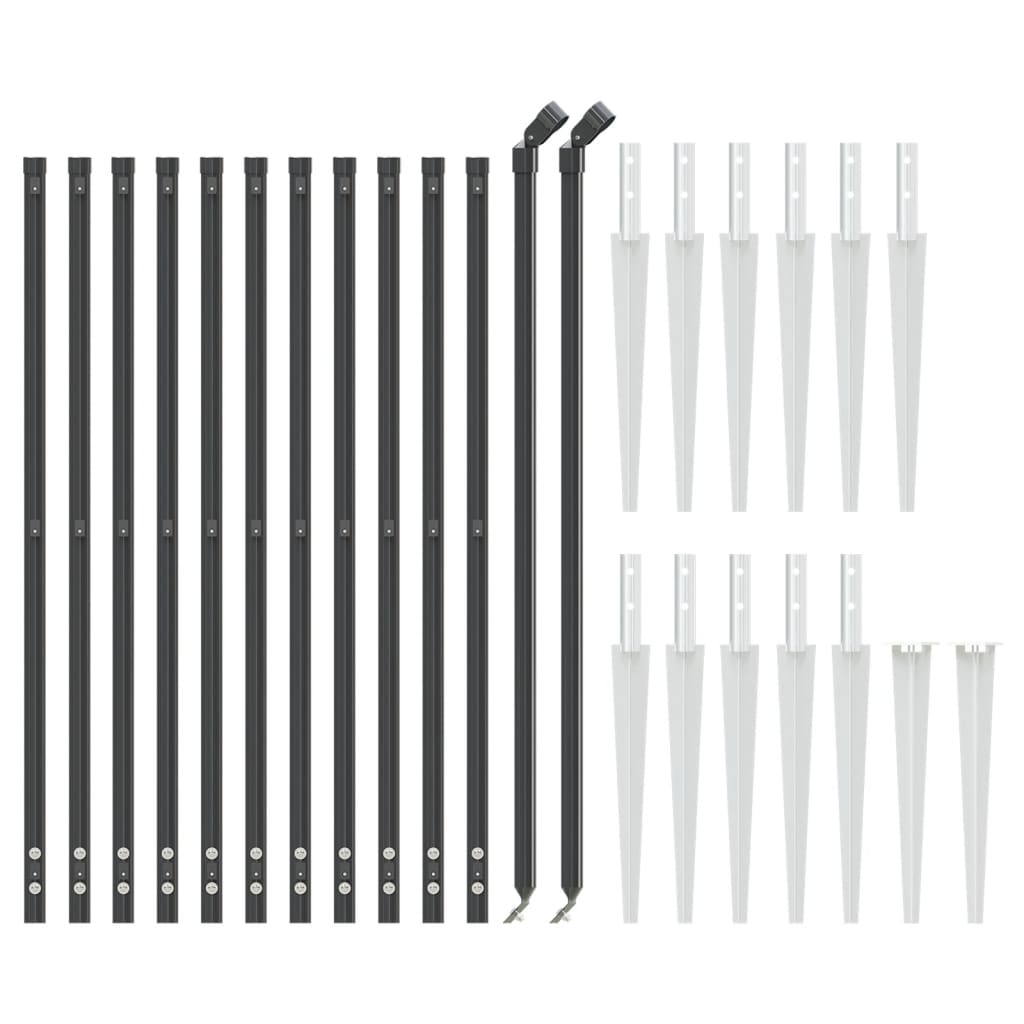 Cerca De Alambre Con Pinchos De Anclaje Gris Antracita 1x25 M / Vetonek_2