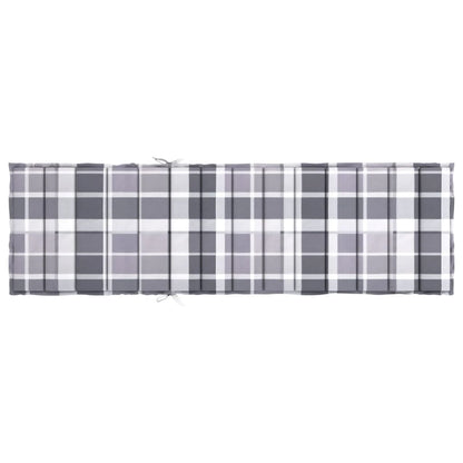Vidaxl Cojín De Tumbona De Tela Oxford A Cuadros Gris 200x70x3 Cm_4