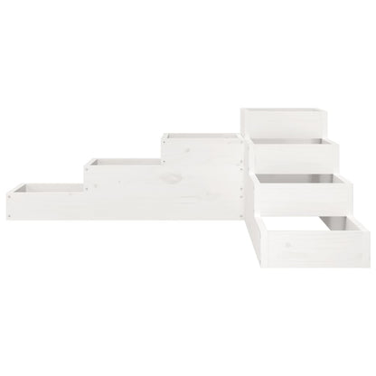 Jardinera 4 Niveles Madera Maciza Pino Blanca 106x104,5x36 Cm_3