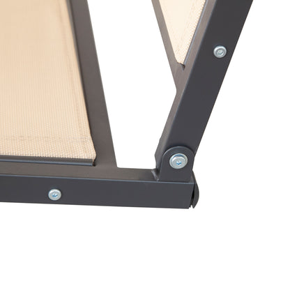 Outsunny Columpio De Jardín De 3 Plazas Techo Ajustable 175x118x159 Cm Beige_3