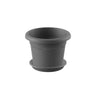 Pack maceta redonda con plato color antracita Terra 18 x 13 cm