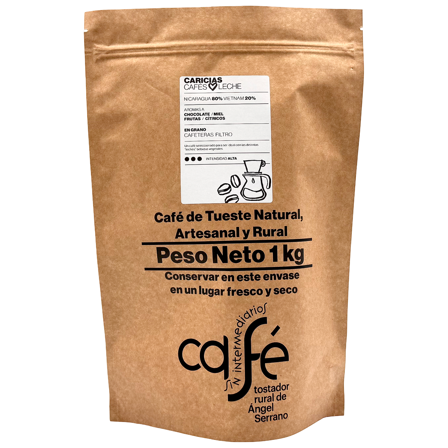 Cafe Sin Intermediarios Café Nicaragua Caricias En Grano Para Filtro 1 Kg_0