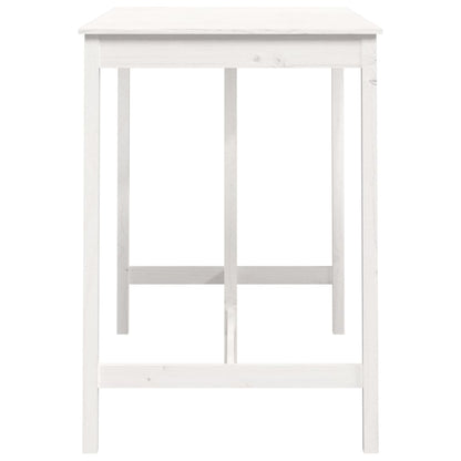 Mesa Alta De Bar Madera Maciza De Pino Blanco 140x80x110 Cm_2