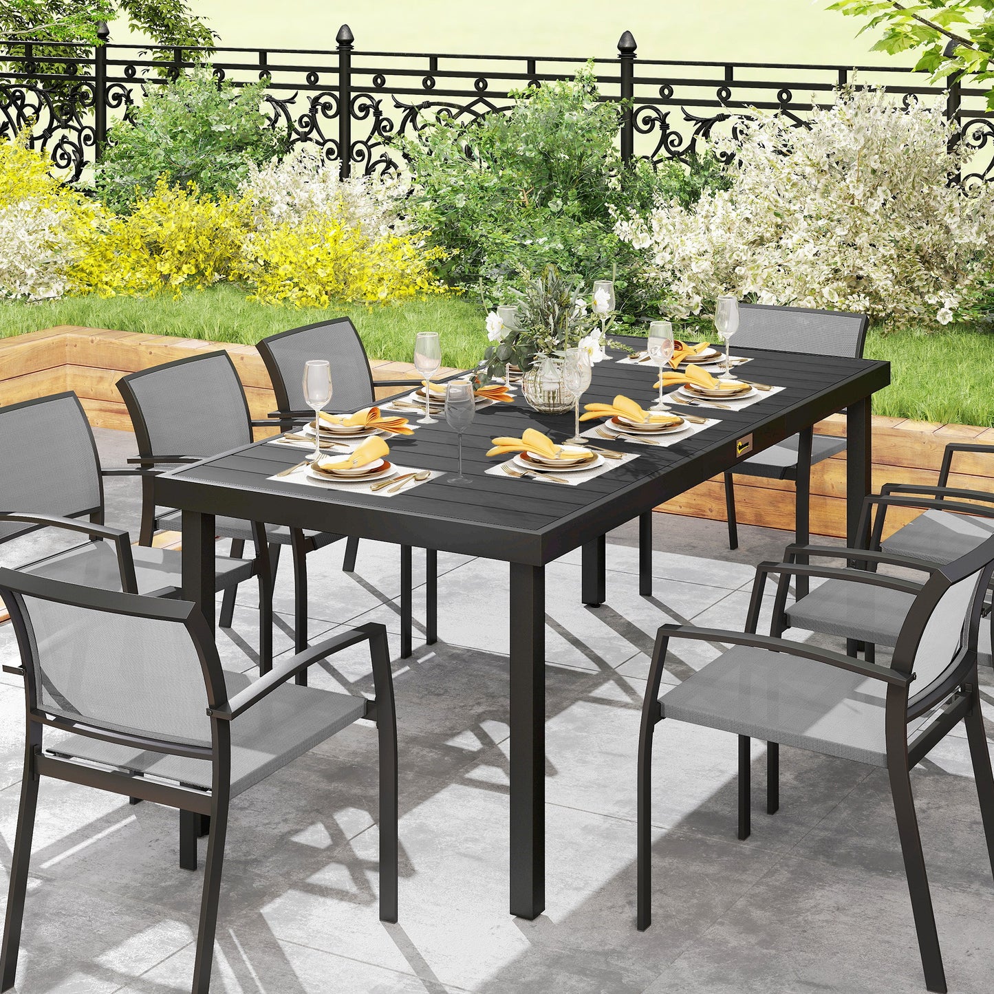 Outsunny Mesa De Comedor Exterior De Aluminio_4