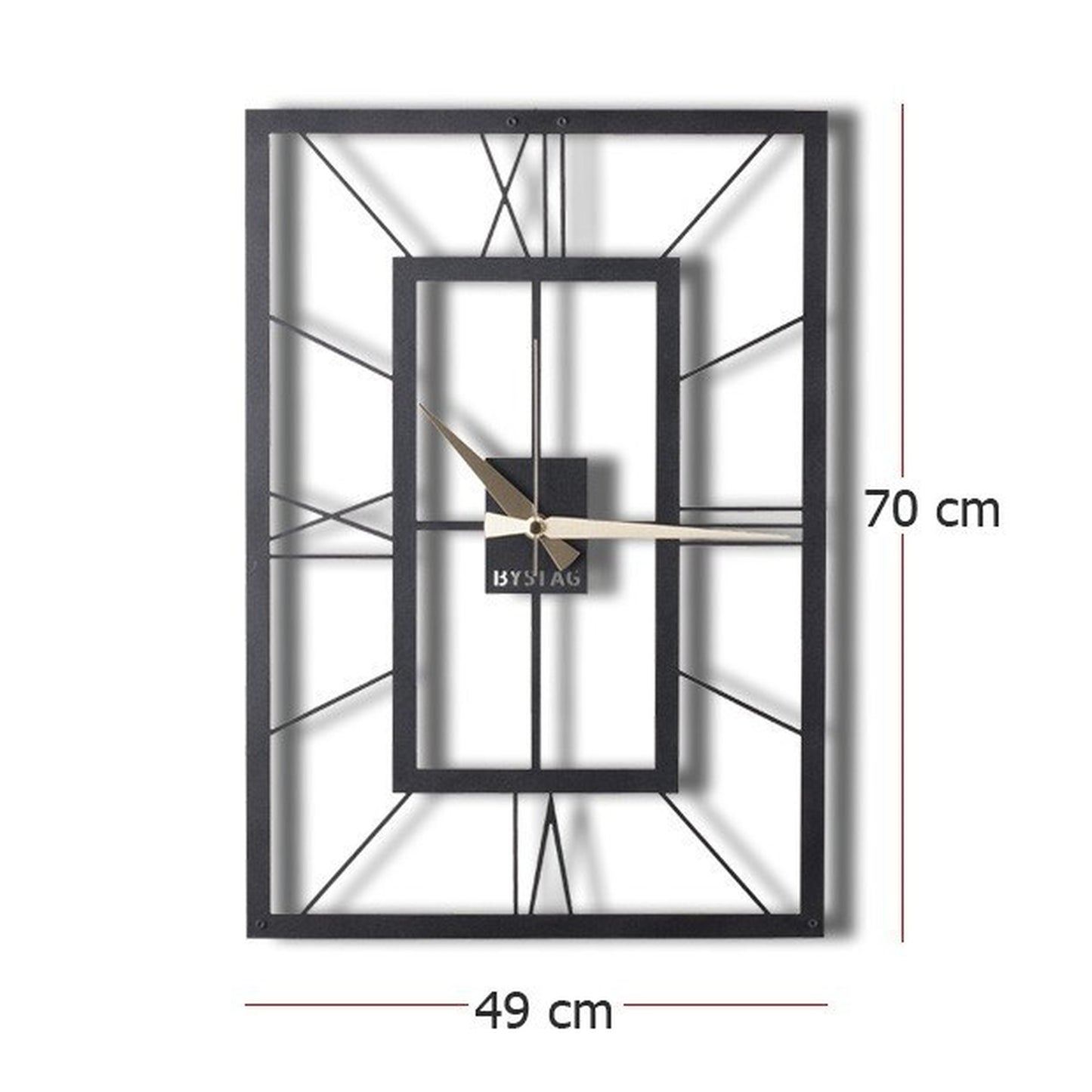 Reloj De Pared Cuadrado Metal 70x49_1