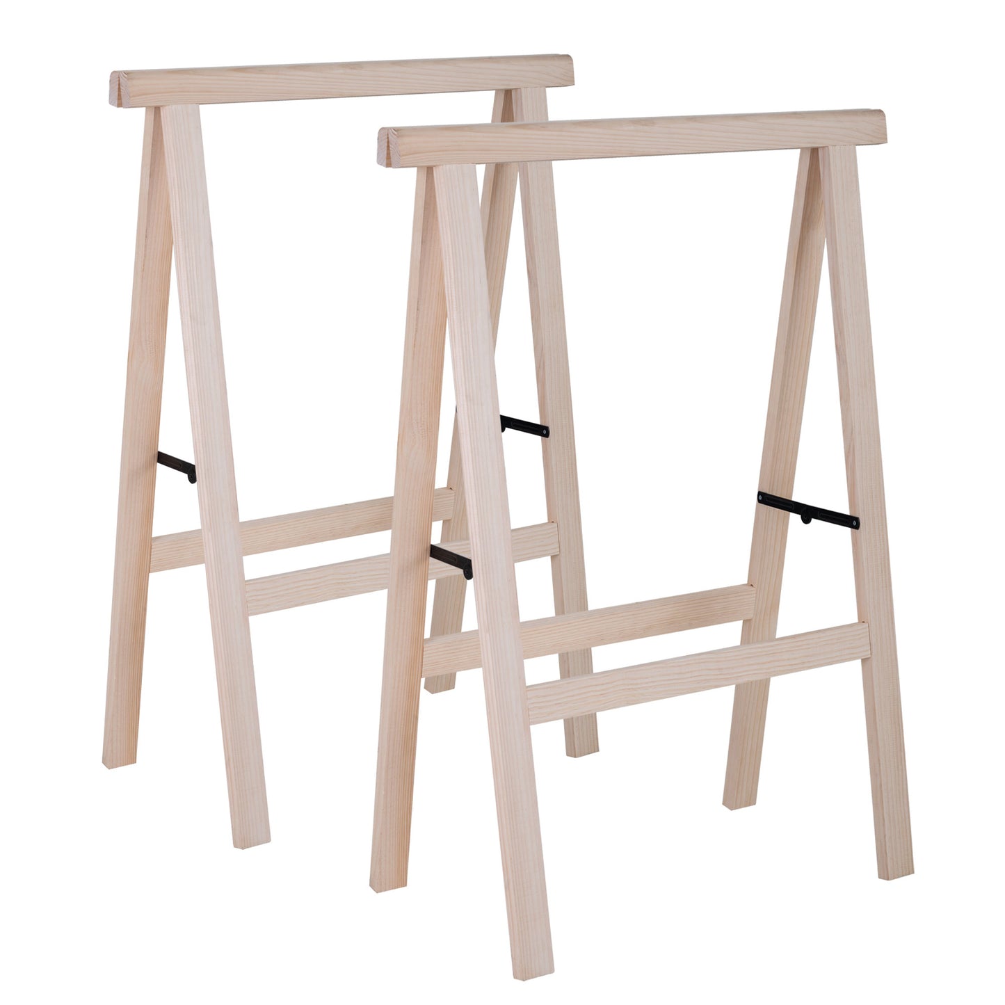 Pack De 2 Caballetes Plegables Well Home De Madera - 100x73,5 Cm_0