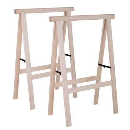 Pack De 2 Caballetes Plegables Well Home De Madera - 100x73,5 Cm_0