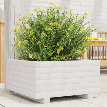 Jardinera De Madera Maciza De Pino Blanco 50x50x26,5 Cm_1