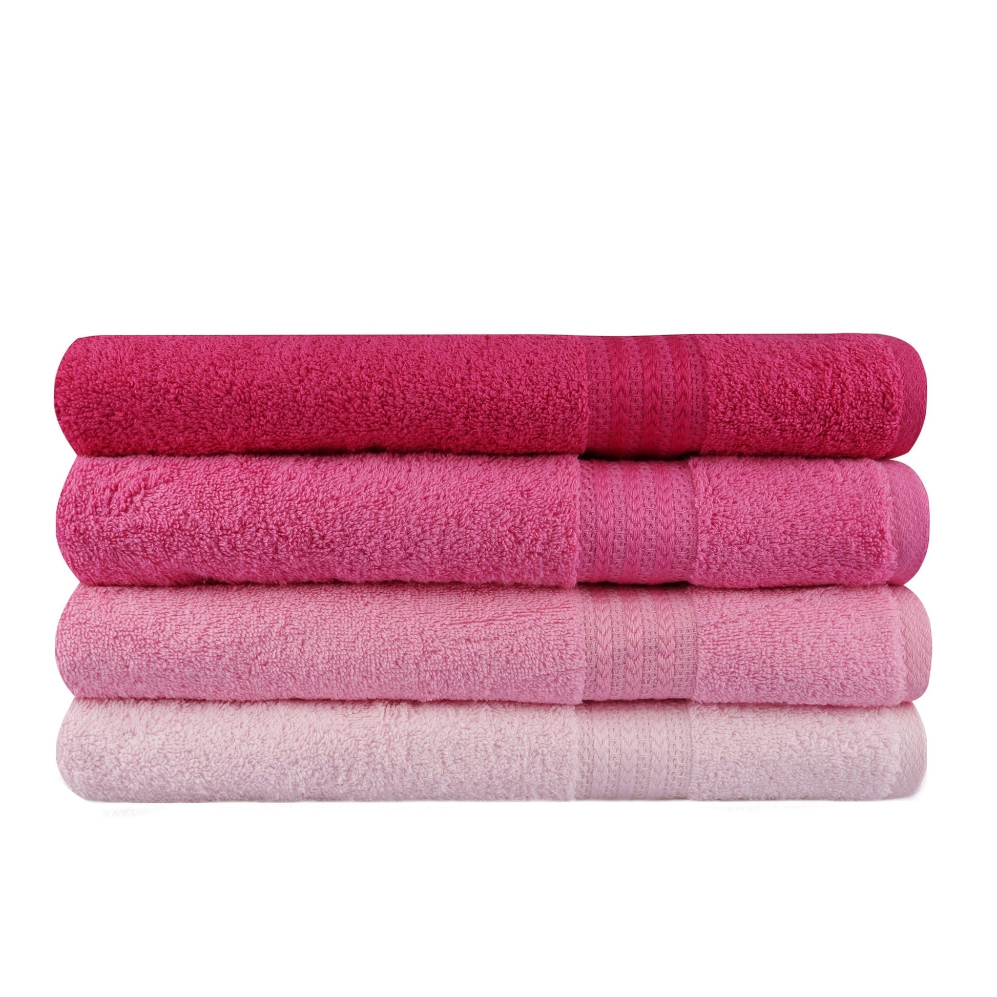 Juego De Toallas De Baño (4 Piezas) Rosa Claro, Rosa, Rosa Palo, Fucsia_1
