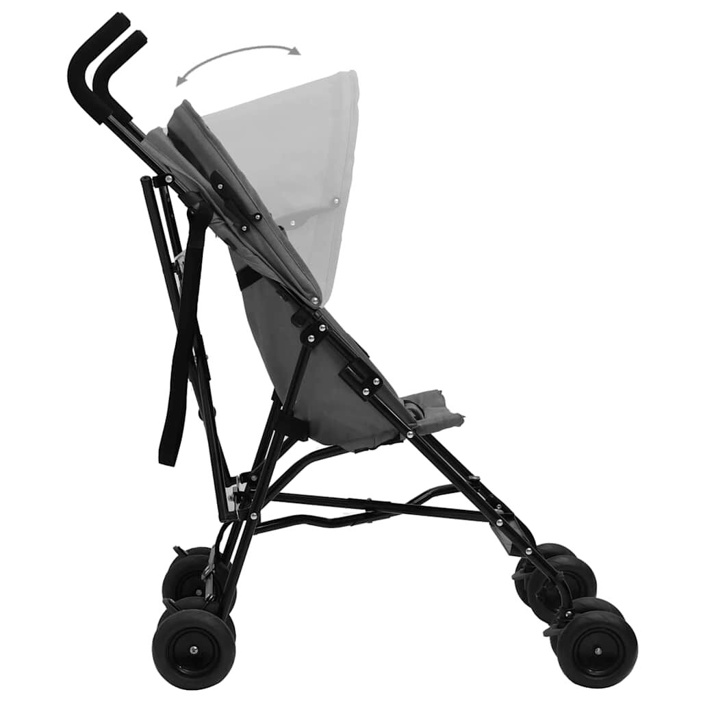 Vidaxl Silla De Paseo De Bebé Acero Gris Claro Y Negro_3