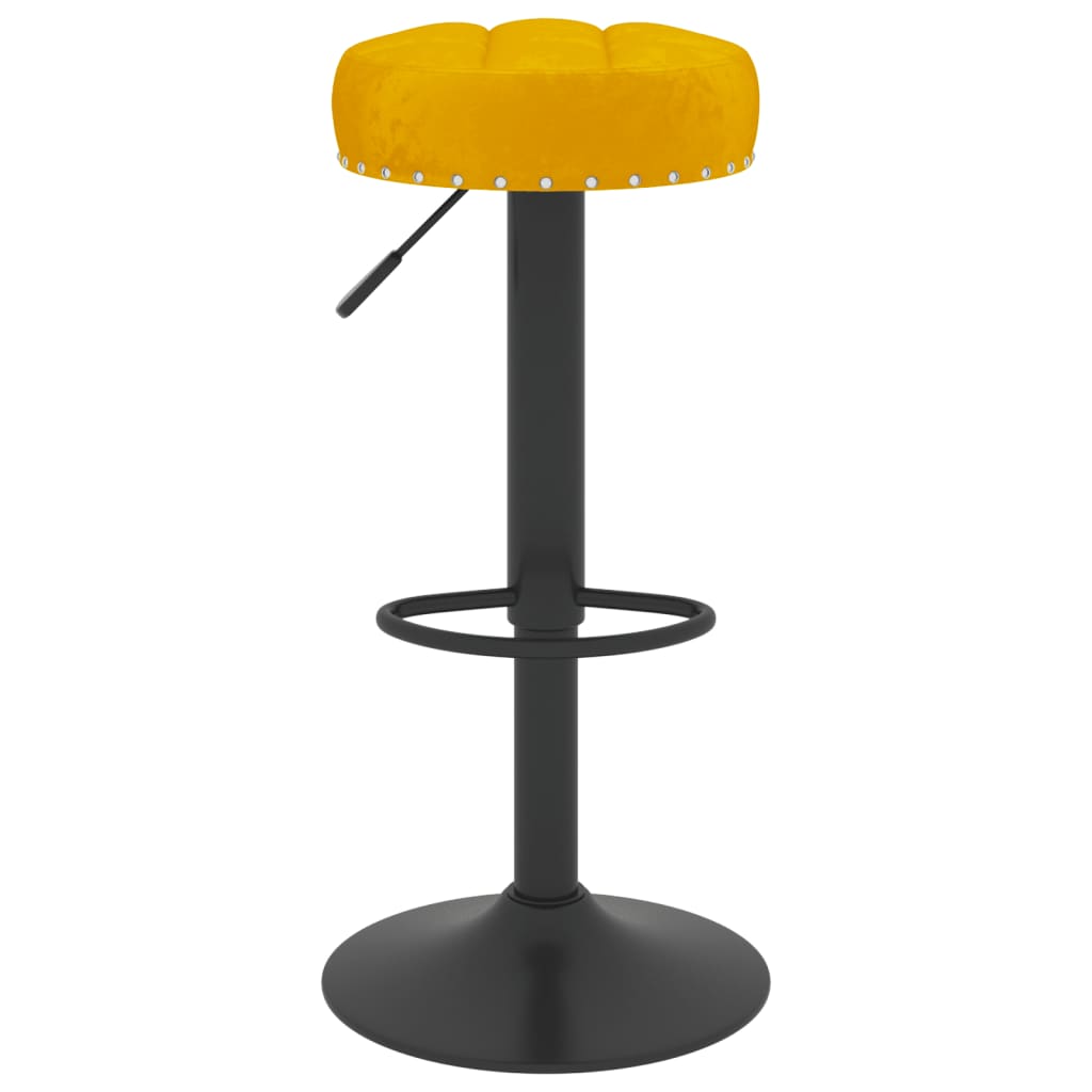 Taburetes De Cocina 2 Unidades Terciopelo Amarillo Mostaza_2