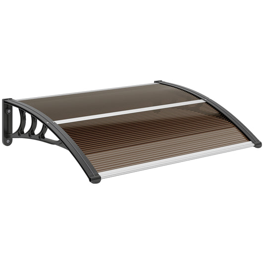 Outsunny Tejadillo De Protección 75x100cm Marquesina Para Puerta Marrón_0