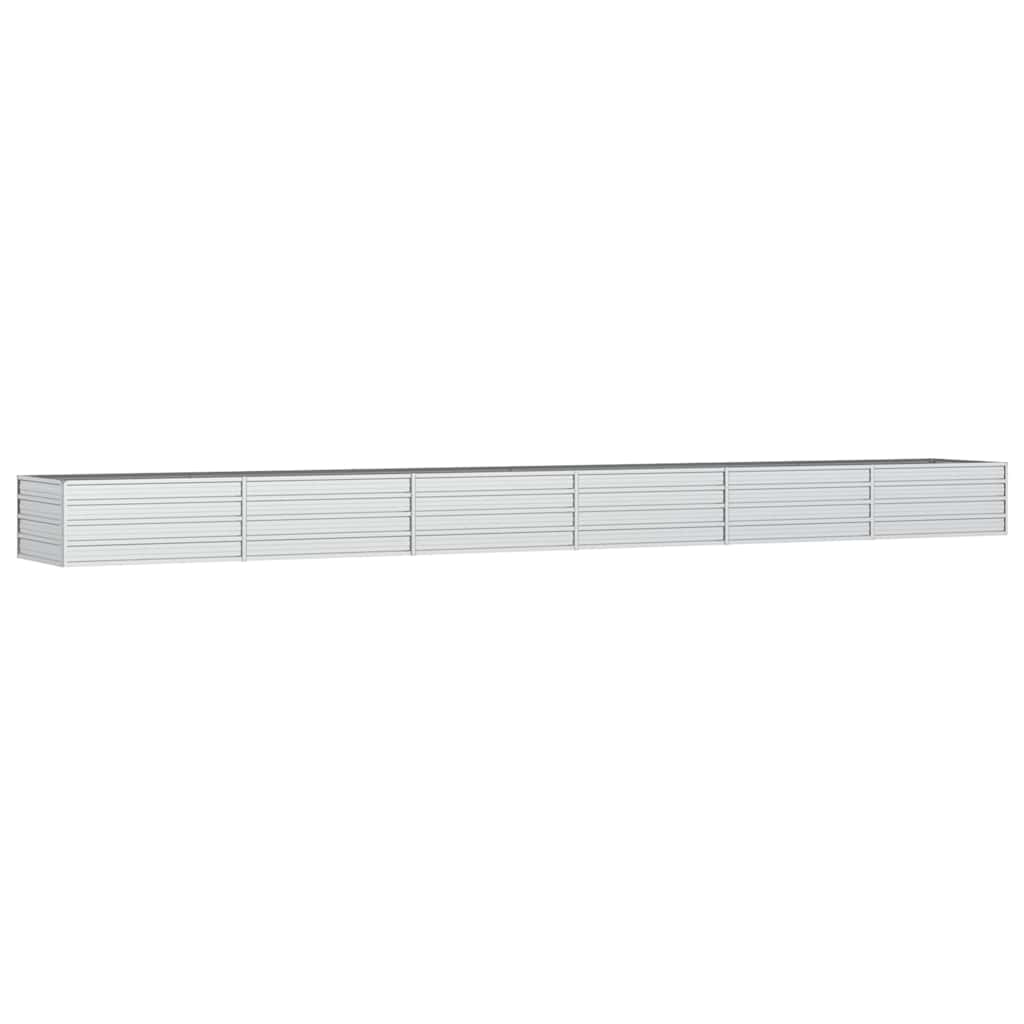 Arriate De Acero Galvanizado Plateado 600x80x45 Cm_0