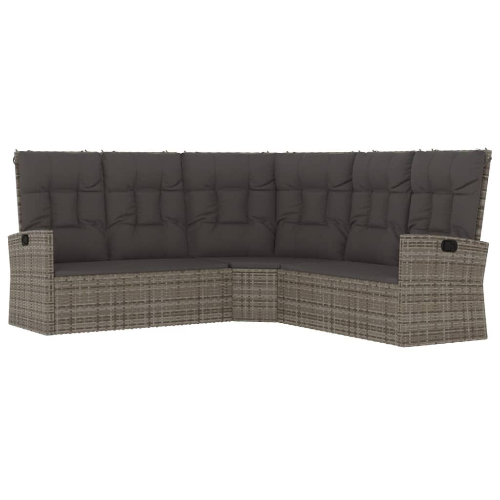 Vidaxl Set De Muebles De Jardín 2 Pzas Cojines Ratán Sintético Gris_3
