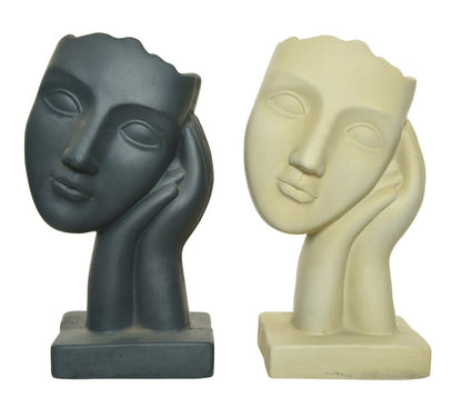 Macetero De Fibra Cara Dormida  33 Cm