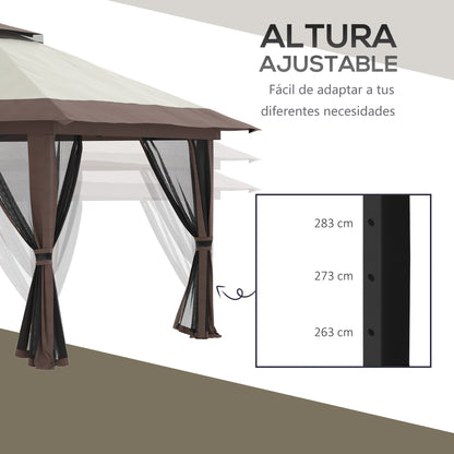 Outsunny Carpa Plegable Pop-up 4x4x2,8 M Altura Ajustable Protección Uv50+_5