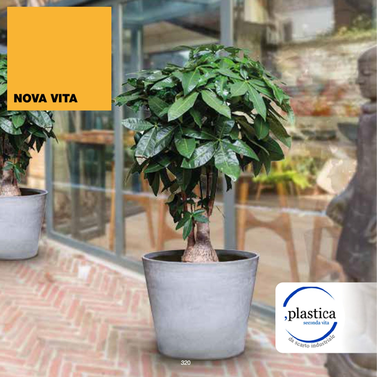 Maceta Tipo Cono Truncado Ø 40 Cm Gris Oscuro_1