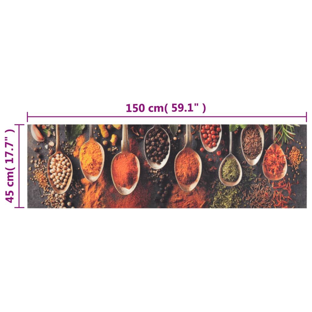 Vidaxl Alfombra De Cocina Lavable Terciopelo Cuchara Especias 45x150cm_2
